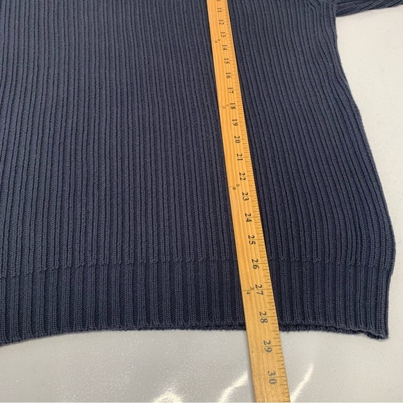 Timberland Heavy Chunky Sweater Men XL  Blue 100% Cotton Rib Thick Knit 3 Button - Picture 10 of 10